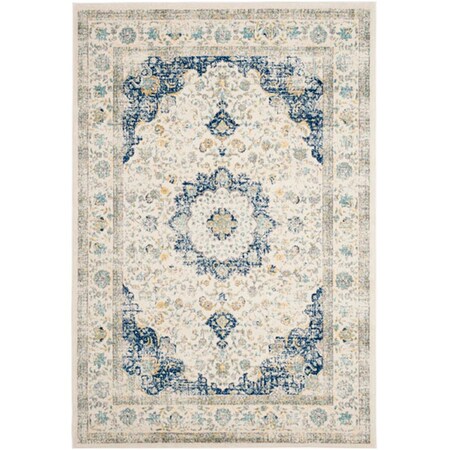 Safavieh 2 x 5 ft. x 2 in. Traditional Evoke Power Loom Area RugIvory & Blue EVK220C-25